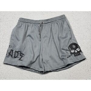 Barbell Brigade Shorts Mens XL Gray Mesh Athletic Skull Logo 5 Inseam Gym
